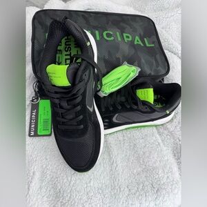 Black and Neon Green Men's Sneakers
